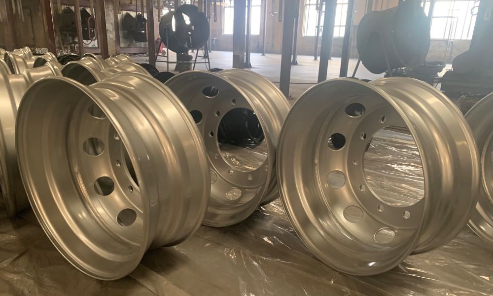 Steel Wheels ready for fitting to tires