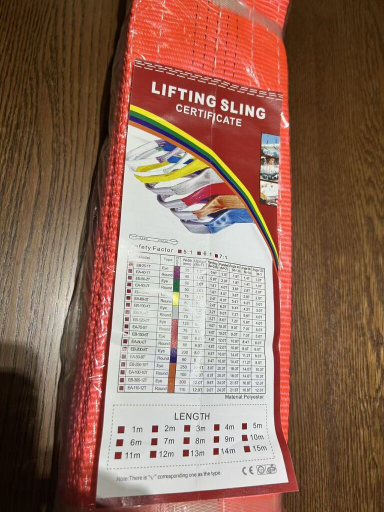 Tire lifting webbing sling